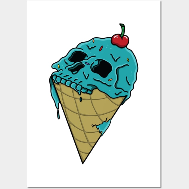 Ice Cream Skull Wall Art by NickHamiltonArt